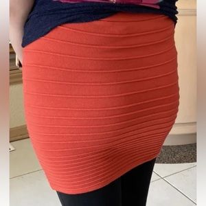 Forever21 Skirt Womens Size L Red  Pull On Knit Mini Stretch Made In USA
